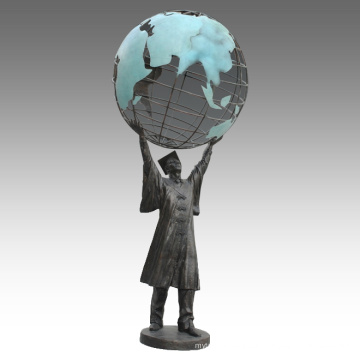 Большой Рисунок Статуя Земле Доктор Бронзовая Скульптура Tpls-073